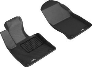 Volvo V60 Floor Mats - Front - 3D MAXpider - Kagu Series - Black - `19-`21 Volvo V60 Floor Mats - Front - 3D MAXpider - Kagu Series - Black - `19-`21